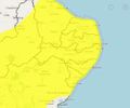 Inmet amplia alerta de vendavais para todo o estado de Alagoas neste sábado