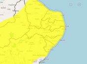 Inmet amplia alerta de vendavais para todo o estado de Alagoas neste sábado