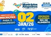 Inscrições para o Congresso dos Municípios começam no dia 02 de janeiro
