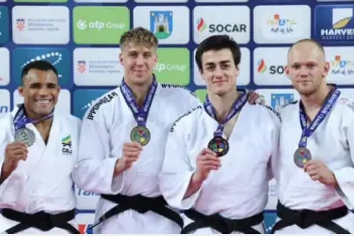 Judocas brasileiros
terminam com cinco
pódios em
Grand Prix de
Zagreb