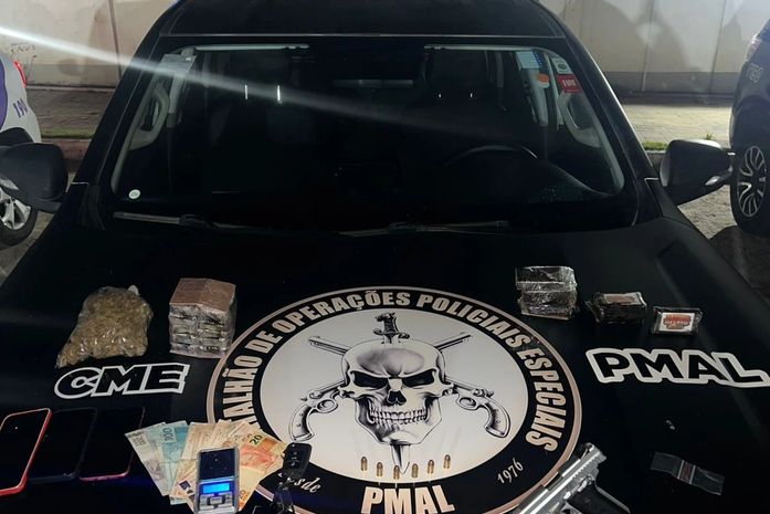Armas e drogas são apreendidas pela PM em ocorrências na parte alta de Maceió