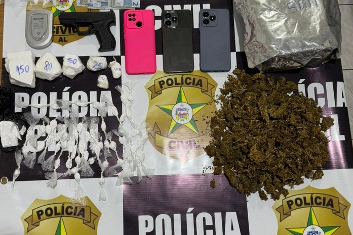 Casal de irmãos são presos suspeitos de tráfico de drogas no interior de Alagoas