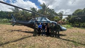 Perita é transportada por helicóptero pela primeira vez para local de difícil acesso em Alagoas