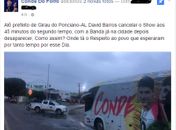 Prefeito de Girau do Ponciano cancela show e "desaparece", segundo banda
