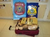 PF e PRF prendem mulher com 30kg de maconha em ônibus