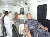 Unidade móvel do Hemoar realiza coleta de sangue no 3º BPM