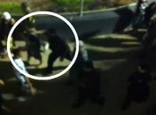 Policial agredindo torcedor do ASA