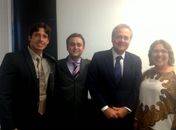 Célia e Yale visitam Renan para desejar boa sorte na disputa para presidência do senado