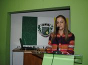 Aurélia Fernandes na tribuna da Câmara