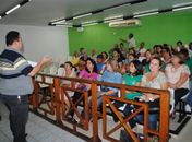 Servidores da câmara reunidos em assembleia