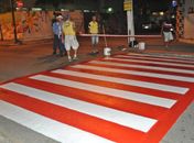 SMTT reforça pintura de sinalização durante a noite em Arapiraca