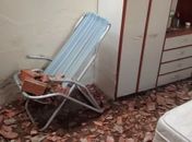 Parede de escola desaba sobre residência e deixa um morador ferido no bairro Brasília