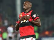 Vinicius Junior comemora seu primeiro gol com a camisa rubro-negra (Foto: Gilvan de Souza/Flamengo)