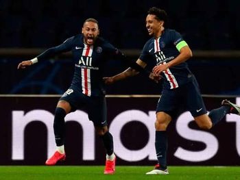 Marquinhos e Neymar na última partida do PSG, contra o Borussia Dortmund, em março