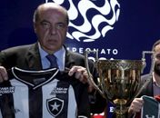 Nelson Mufarrej, presidente do Botafogo, e Mário Bittencourt, presidente do Fluminense