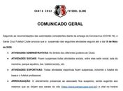 Santa Cruz volta a estender prazo e prorroga paralisação até o próximo dia 18 de maio