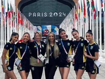 Seleção brasileira de conjunto, da ginástica ritmica nos Jogos Olímpicos de Paris 2024