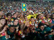 Jogadores do Sampaio comemora acesso (Foto: Divulgação / Sampaio Corrêa)