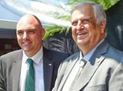 Modesto e Galiotte estiveram no sorteio dos grupos do Paulistão 2018 (Foto: Djalma Vassão/Gazeta Press)