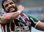 Henrique Dourado, o Ceifador, festeja o gol da vitória em cima do Avaí, no Maracanã - LUCAS MERÇON / FLUMINENSE F.C.