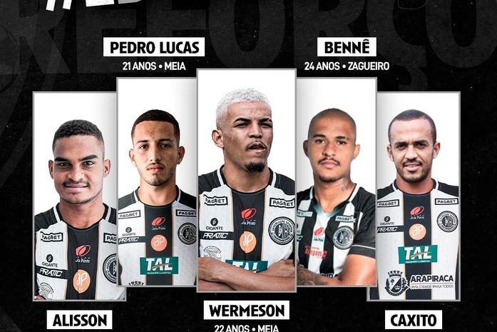 ASA anuncia zagueiro, volante, meia-atacante e atacantes para 2024