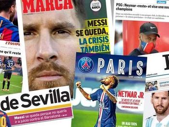 "Je reste", "Yo me quedo": Neymar e Messi reforçam o protagonismo na imprensa francesa e espanhola
