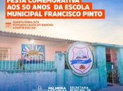 Escola Francisco Pinto comemora 50 anos com desfile cívico