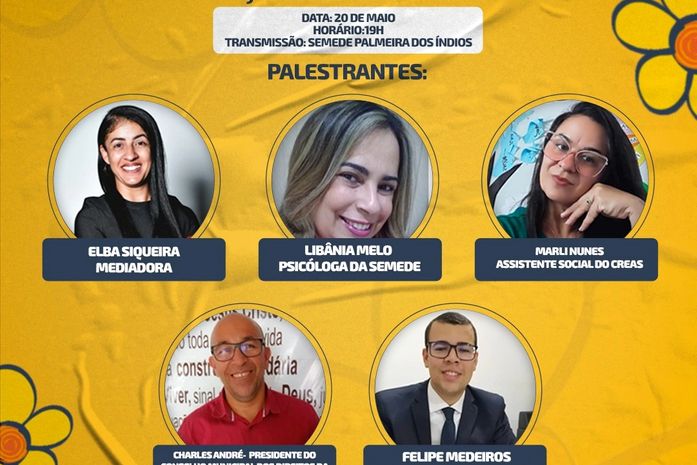 Semede de Palmeira realizará live com tema da campanha contra abuso e exploração sexual infanto-juvenil