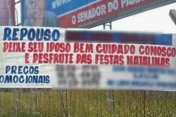 Faixa aconselha deixar idoso em asilo para família "desfrutar" festas