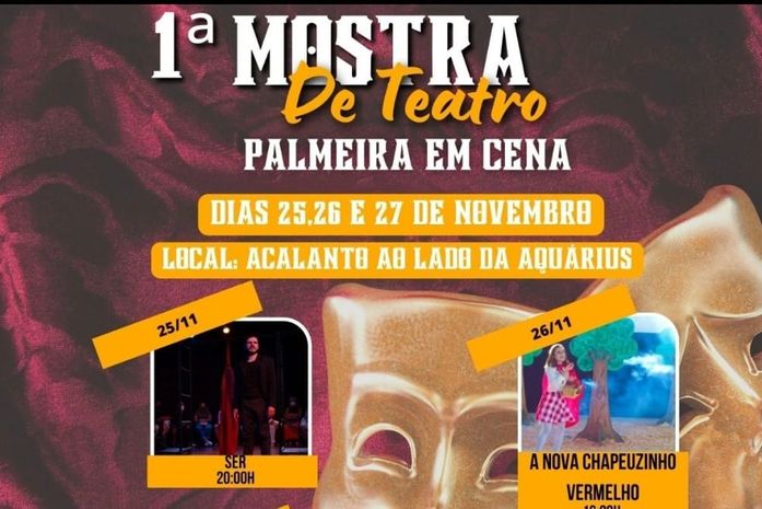Palmeira terá a sua 1ª Mostra de teatro: é a Palmeira em Cena.