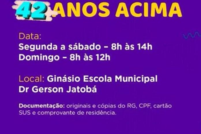Palmeira inicia vacinação Covid de pessoas acima de 42 anos
