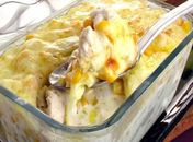 Frango gratinado com milho