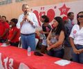Paulão ao lado da candidata a prefeita Lane Cabudo e da candidata a vice-prefeita Vera Lúcia