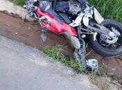 Motociclista fica ferido após perder o controle de moto na entrada da cidade de Mata Grande