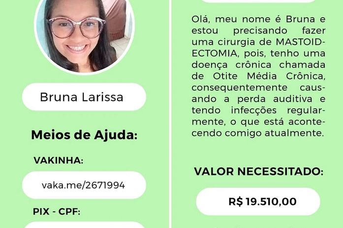 Jovem alagoana que reside em Santa Catarina com doença rara na audição pede ajuda para tratamento