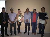 Marcel Melo com os vereadores que exigem eleição para a Presidência