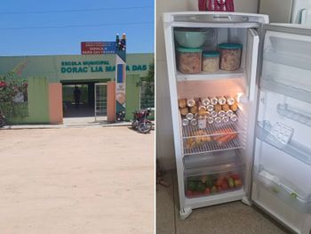 Vereador encontra latas de cerveja em geladeira que deveria armazenar merenda em escola de Carneiros