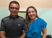 Edson Magalhães e Dra. Carol, pré-candidatos pelo PP em Santana do Ipanema, lado a lado