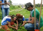 Agripa levou estudantes para as margens do rio Ipanema