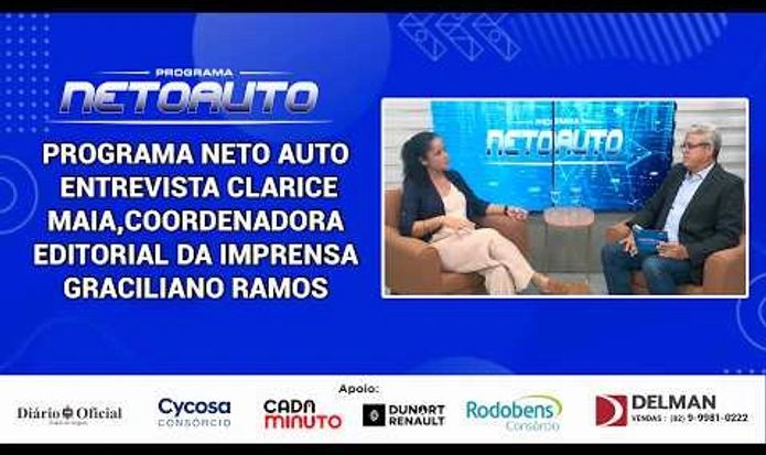 PROGRAMA NETO AUTO  ENTREVISTA  CLARICE MAIA, COORDENADORA EDITORIAL DA IMPRENSA GRACILIANO RAMOS